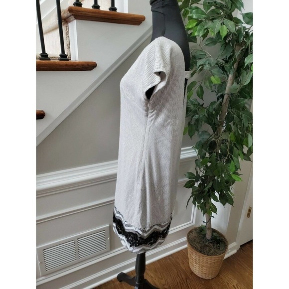 Emmelee Women's White Polyester Round Neck Cap Sleeve Knee Length Dress Size M - Picture 7 of 11